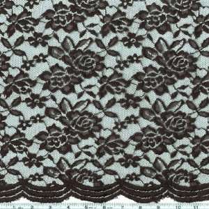  56 Wide Large Floral Lace Black Fabric By The Yard: Arts 