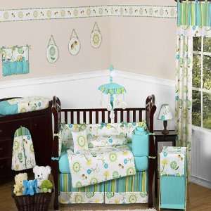  Layla Floral Turquoise Crib 9 Piece Crib Bedding Set Baby