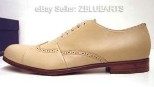 NWB PRADA Natural Mens Leather Sabbia Shoe10.5 $580  
