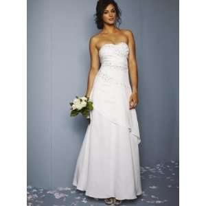  Embellished Wedding Dress Long Gown with Side Gathered 