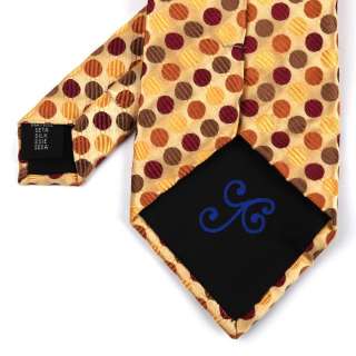A2128 gold polka dots boy gift silk tie cufflinks Y&G  
