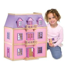  Melissa & Doug Multi Level Wooden Dollhouse: Toys & Games