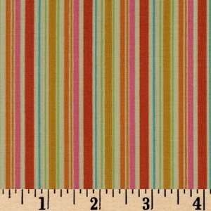  44 Wide Woodstock Stripe Orange/Pink Fabric By The Yard 