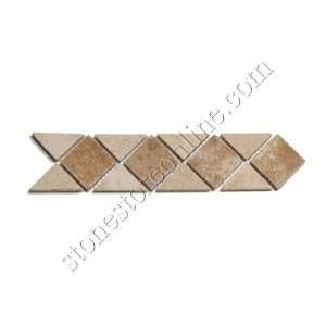   12 Tumbled Travertine Bonaire Liner Border   Noce