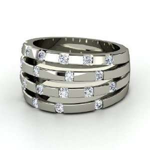  Abacus Ring, 14K White Gold Ring with Diamond: Jewelry