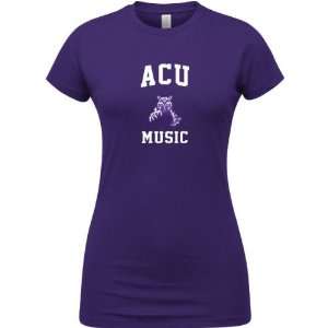  Abilene Christian Wildcats Purple Womens Music Arch T 