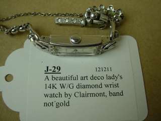Art Deco 1920s Beautiful Lady/s 14K White Gold Diamond Wrist Watch by 