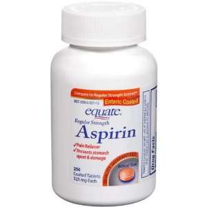 Equate   Aspirin 325 mg, Regular Strength, 250 Tablets, Enteric Coated 