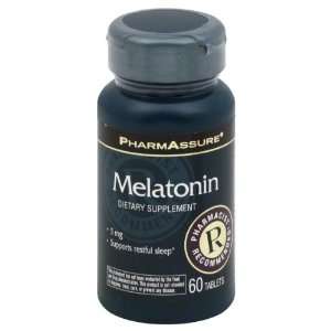  PharmAssure Melatonin, 5 mg, Tablets 60 tablets Health 