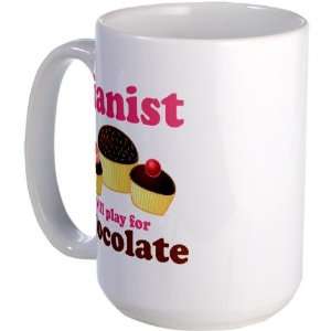  Chocolate Pianist Music Large Mug by  Everything 