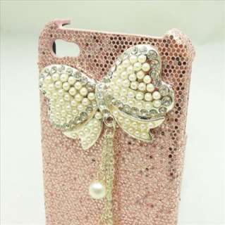 Bling Deluxe Bow Pink Skin Cover Case Etui for iPhone 4 4G 4S [F7 