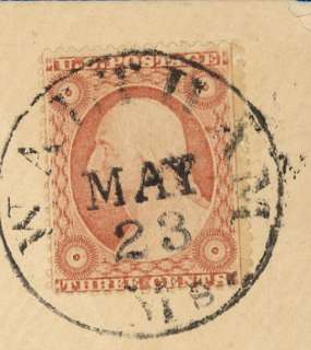 US   1850s (?) Cover   26 3c Type III   Waltham, Ms.  