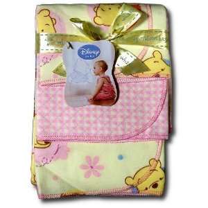  Winnie the Pooh Pink Flannel Receiving Blankets Set of 3 