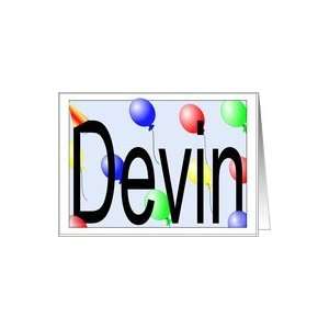  Devins Birthday Invitation, Party Balloons Card Toys 