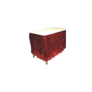  Red Metallic Fringed Table Skirt: Health & Personal Care