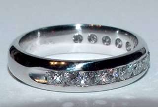PLATINUM Ring Wedding Anniversary Band 1Ct Diamond 7.25  