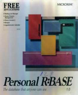 Personal RBASE 1.0 PC classic relational database tool  