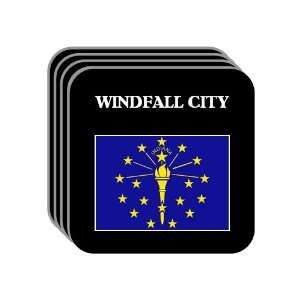  US State Flag   WINDFALL CITY, Indiana (IN) Set of 4 Mini 