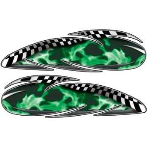    Real Fire Green Custom Motorcycle Gas Tank Graphics: Automotive