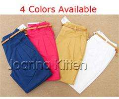 New Fashion Women’s Casual Pants with Belt 4 Size  