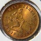 US PHILIPPINES lustrous 1904 bronze 1/2 Centavo; lot Ph 25; BU rare 