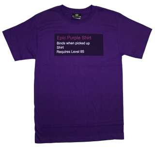 Epic Purple Shirt World Of Warcraft Blizzard Video Game T Shirt Tee 