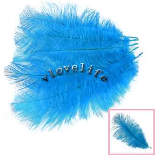 10PCS Turquoise Ostrich Feathers approx 10 12 25 30cm  