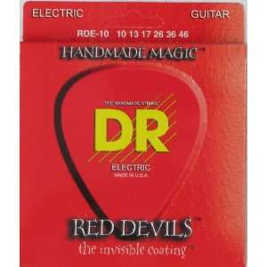 DR Strings Extra Life Red Coated Electric Guitar, .010   .046, Red 