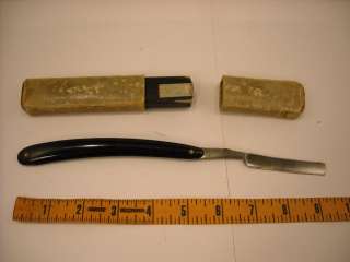 Antique Barbers Straight Razor with Leather Box  