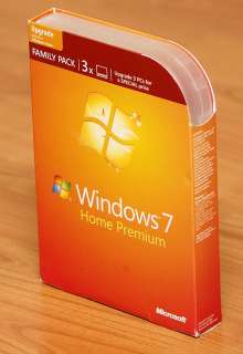 Windows 7 Home Premium UPGRADE   USED Family Pack 3 PCs   FREE SHIP 