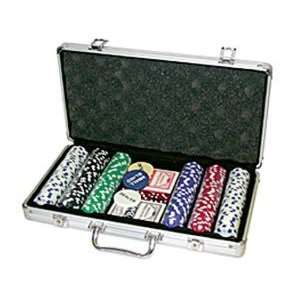   Poker Chip Set w/6 Dealer Buttons, 2 Decks of Cards, Case, and Dice