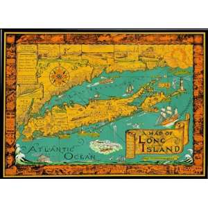  Historic Long Island Map: Home & Kitchen