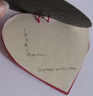   Valentine Handmade Cupid Dance Card Worcester Massachusetts  