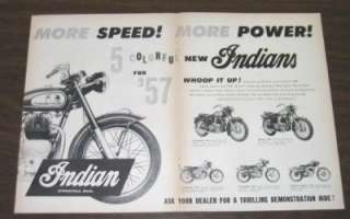 1957 Indian Trailblazer Woodsman Tomahawk Apache Motorcycle Original 