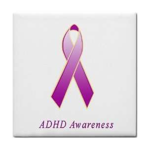  ADHD Awareness Ribbon Tile Trivet: Everything Else