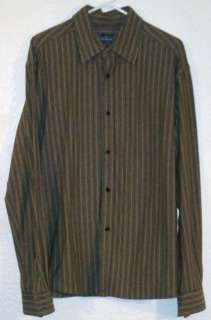 Mens Faconnable Long Sleeve Striped Dress Shirt Size L Large  