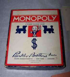 1930s MONOPOLY Wooden Markers MONEY Houses Hotels RULES No Board 