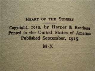 1915 HEART OF THE SUNSET Rex Beach Author Signed Book  