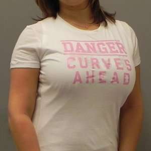  Danger Curves Ahead Ladies Classic Fit Crew Neck Tee Shirt 
