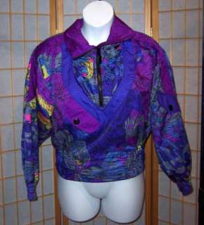 Obermeyer Ladies Sz 8 Purple Artsy Light Weight Ski Jacket  