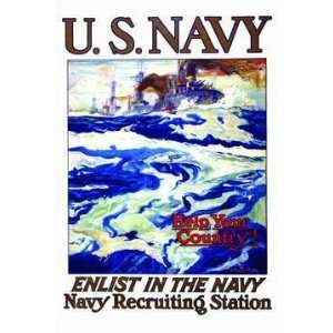  U.S. Navy   Help your country! Enlist in the Navy 28x42 