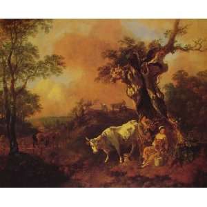   Oak Trees and a Hunter, By Friedrich Caspar David