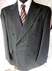 VINTAGE PIERRE CARDIN DARK GREY PINSTRIPE WOOL DOUBLE B