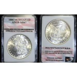 1886 P Morgan Silver Dollar in High Grade MS 67 Gem 