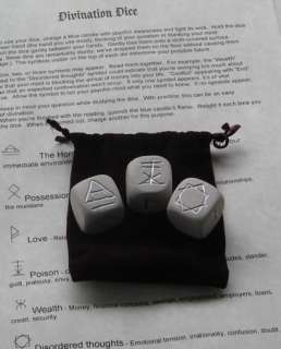 Witches WHITE DIVINING DICE wicca witch tarot runes  