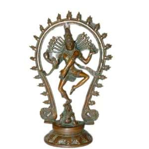 Hindu God Dancing Shiva Statue in Ring Of Fire Nataraja Shiva Brass 
