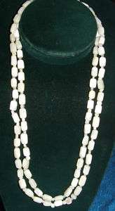 Vintage Long 42 Inch Strand Mother of Pearl Necklace  
