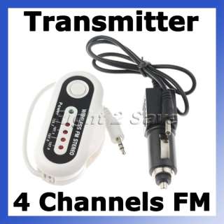 Wireless FM Transmitter + Car Charger for MP3/MP4/iPod  