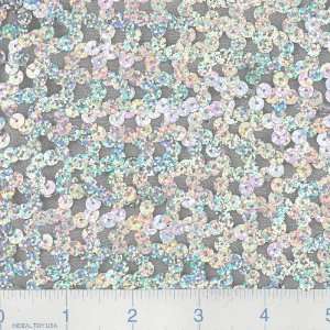  40 Wide White Chiffon with Holographic Sequins Fabric By 