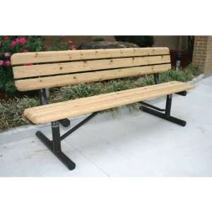   Standard Wood Slat Portable Park Bench, White: Patio, Lawn & Garden